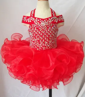 16 color --Halter Infant/toddler/baby/children/kids Girl's Nations Pageant Dress