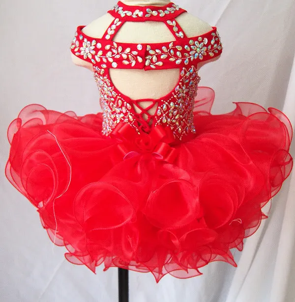16 color --Halter Infant/toddler/baby/children/kids Girl's Nations Pageant Dress