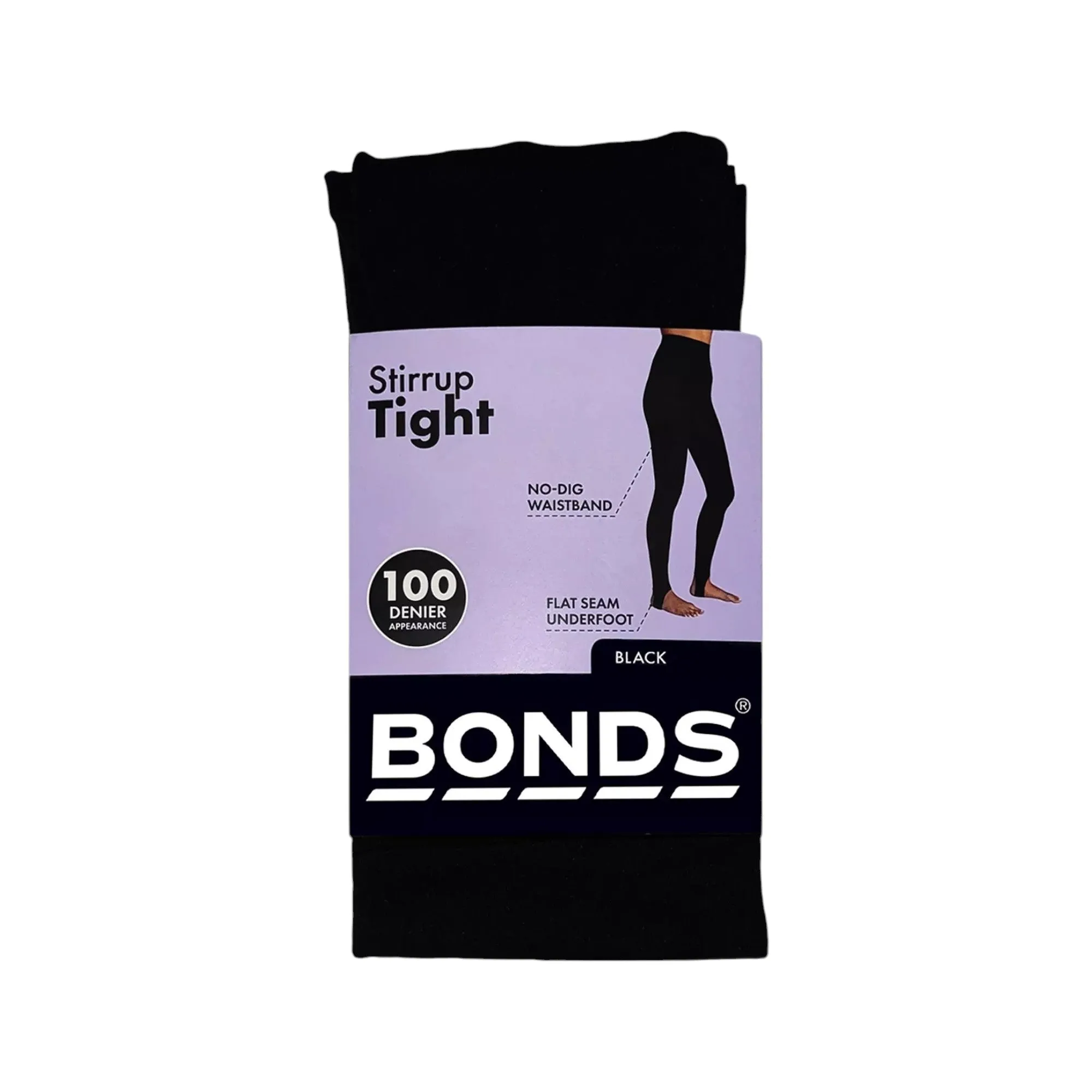 2 x Bonds Womens Stirrup Tights 100 Denier Black Pantyhose Stockings