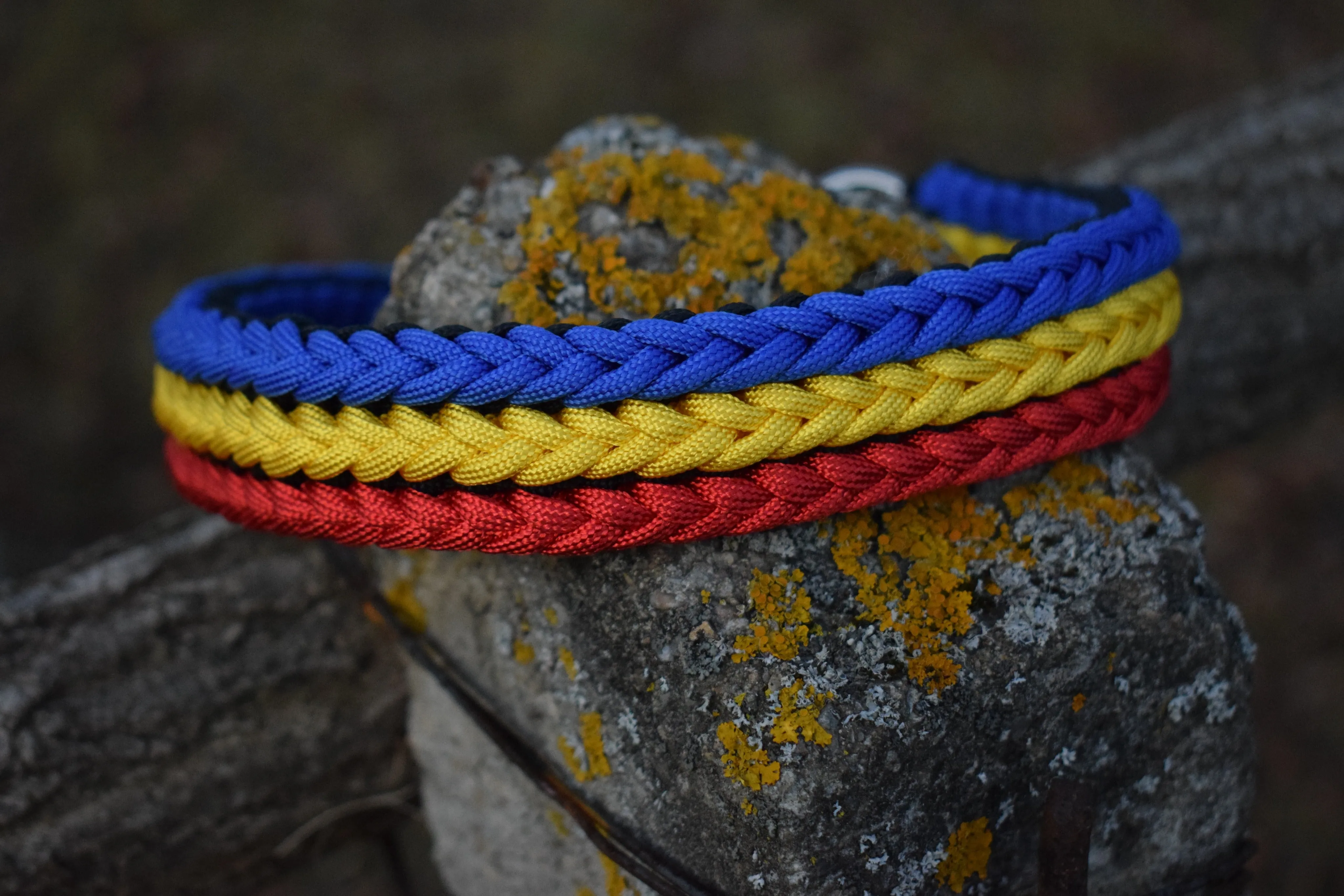3 Rows braid Dog collar