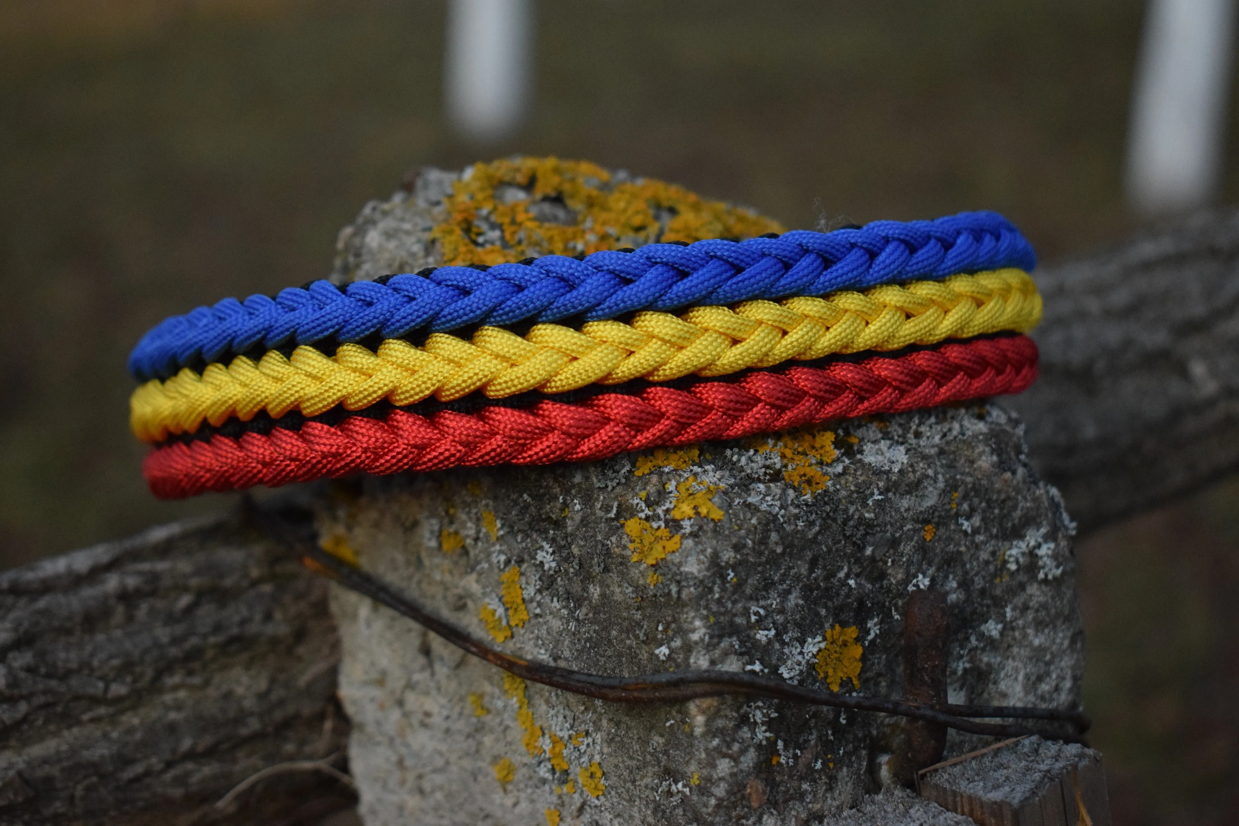 3 Rows braid Dog collar