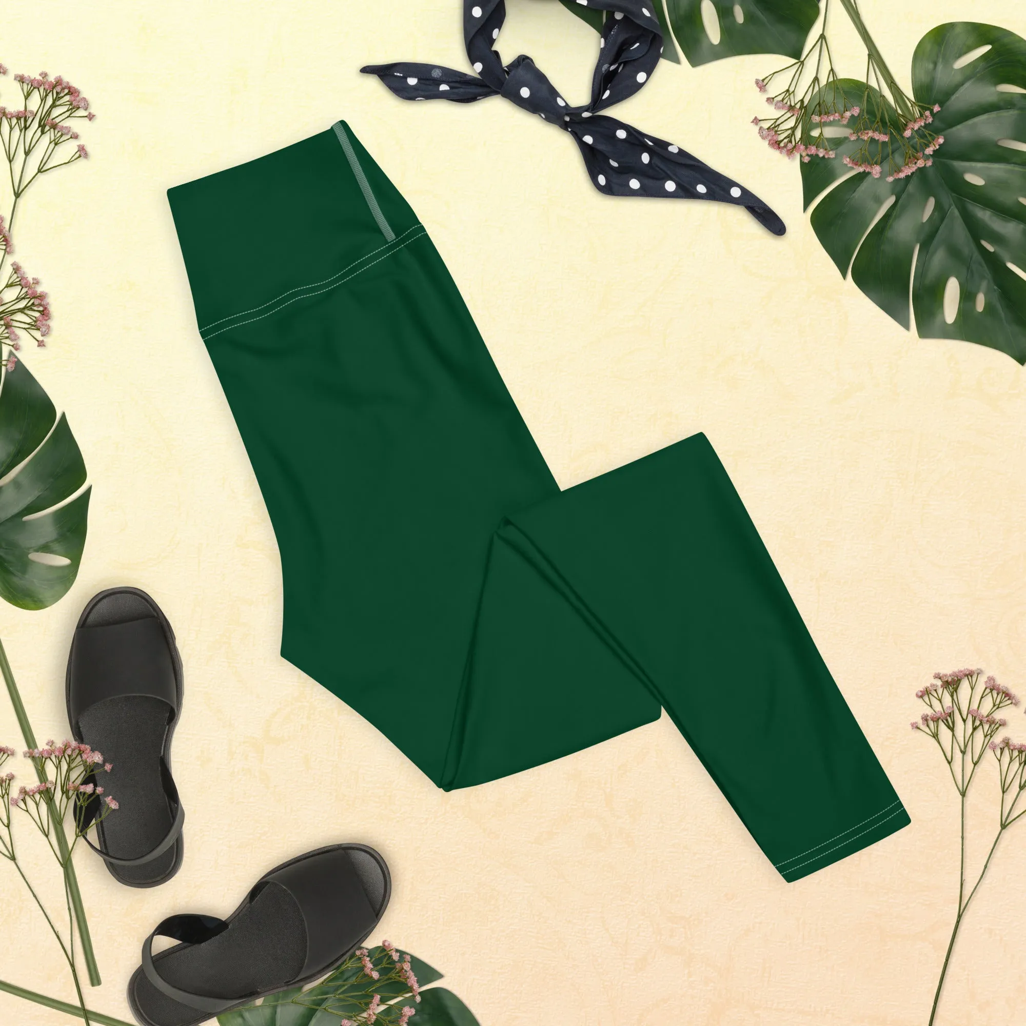 Active Lifestyle: Solid Color Leggings for Her Workout - Sherwood Forest