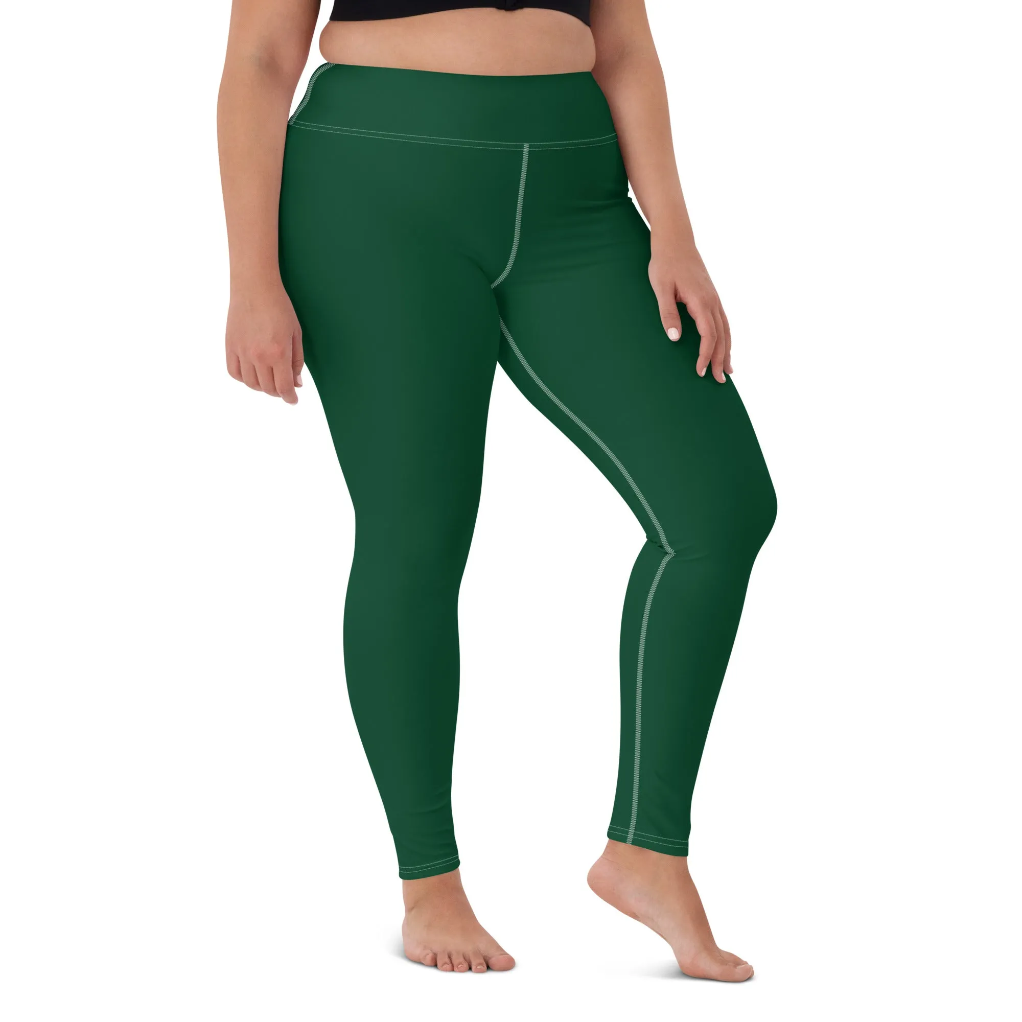 Active Lifestyle: Solid Color Leggings for Her Workout - Sherwood Forest