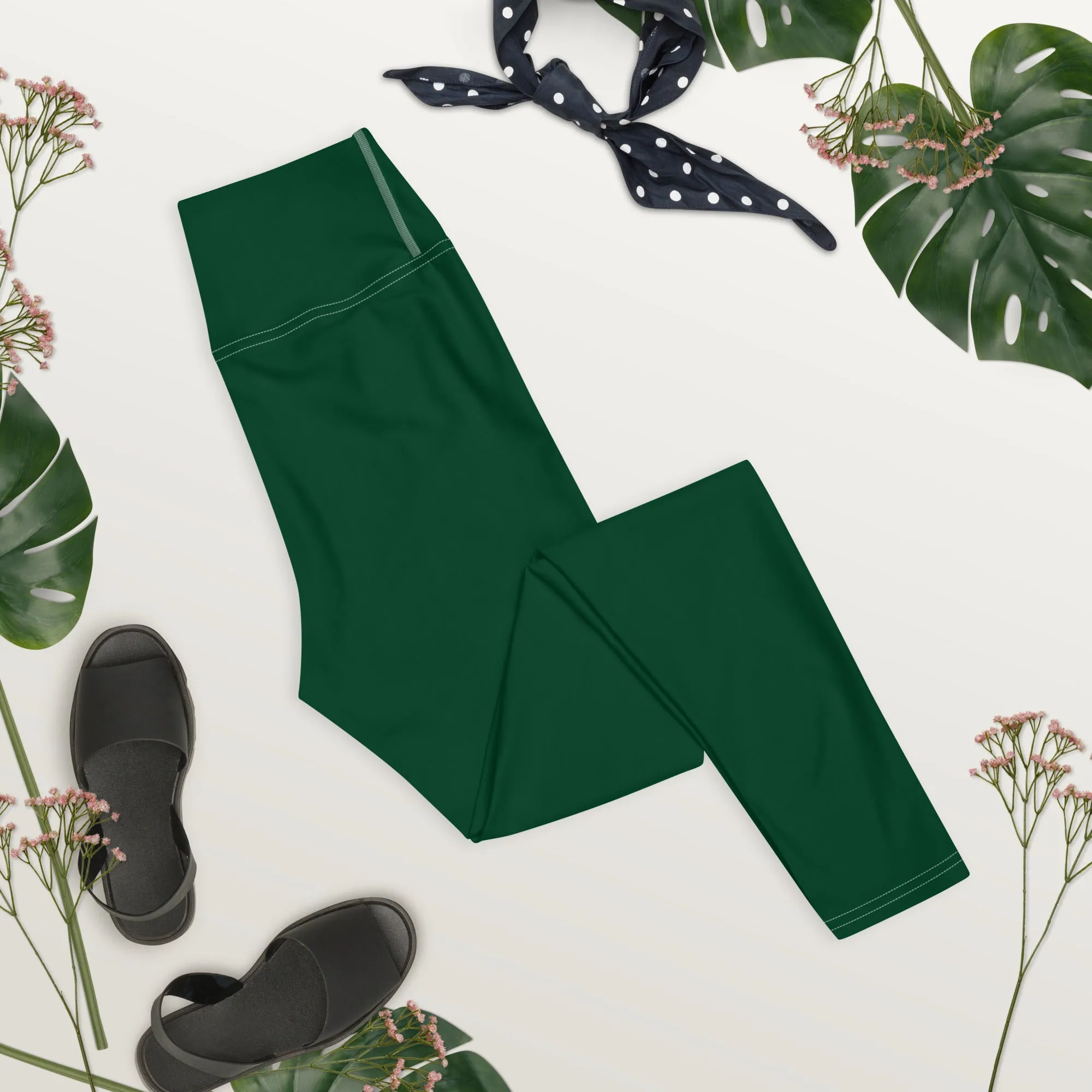 Active Lifestyle: Solid Color Leggings for Her Workout - Sherwood Forest