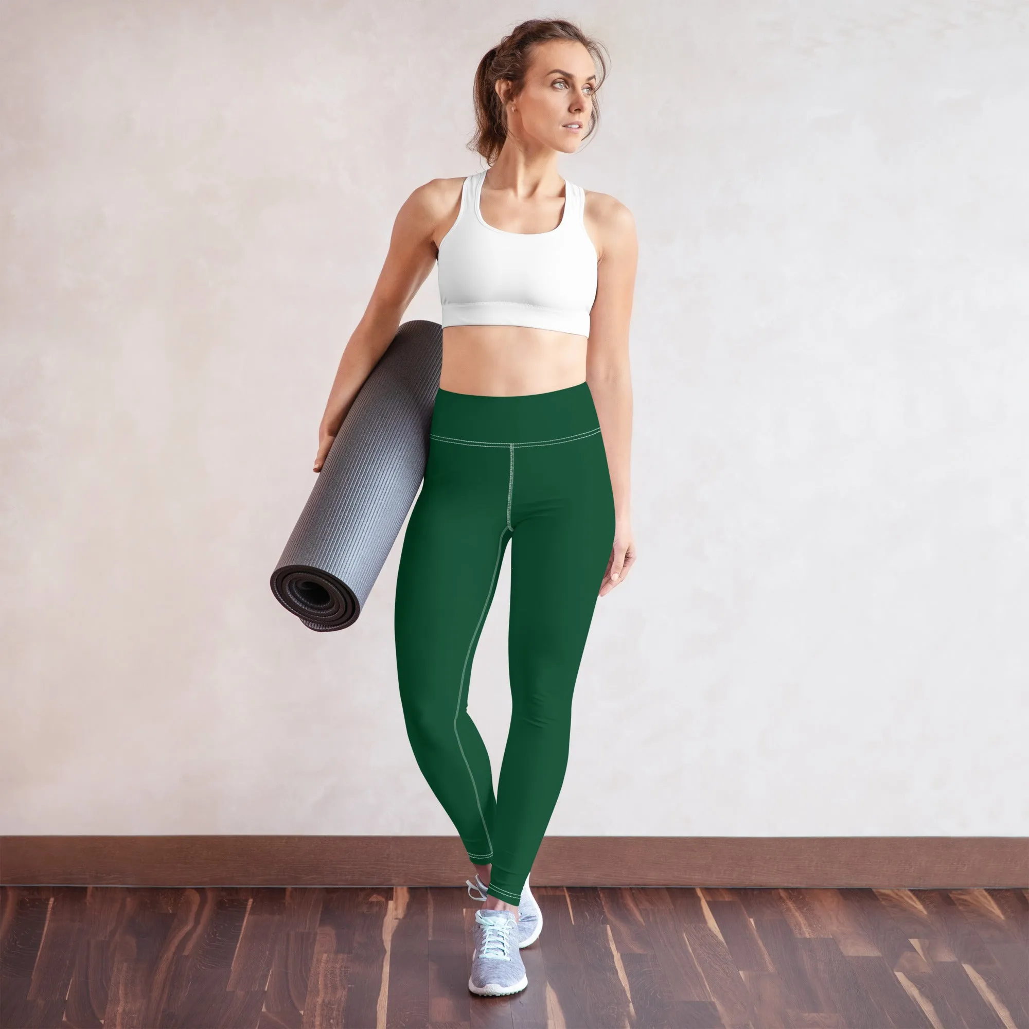 Active Lifestyle: Solid Color Leggings for Her Workout - Sherwood Forest