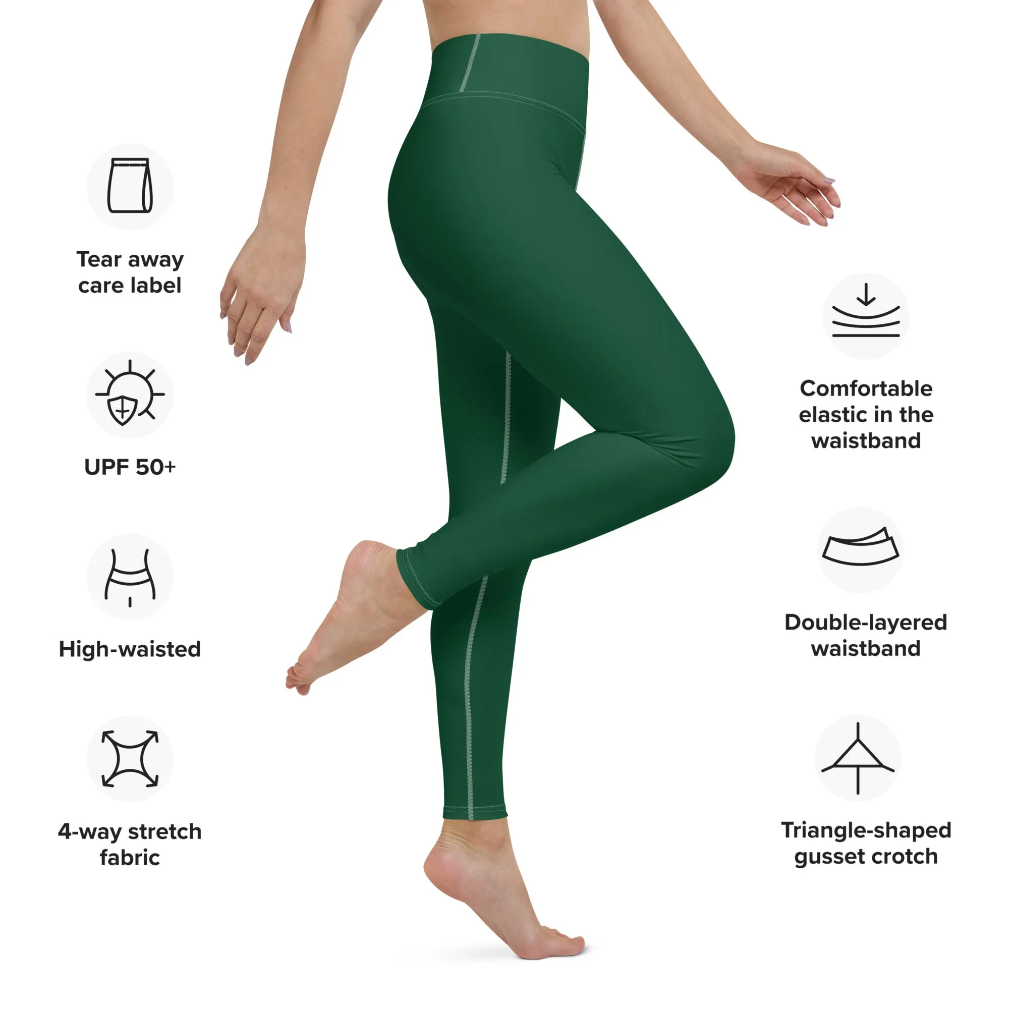 Active Lifestyle: Solid Color Leggings for Her Workout - Sherwood Forest