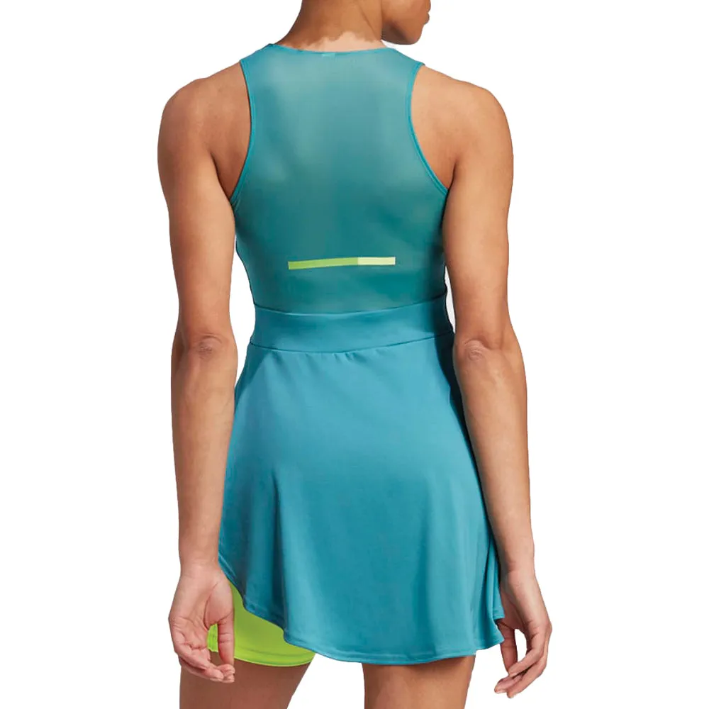 adidas Aeroready Pro Tennis Dress (Ladies) - Arctic Fusion/Lucid Lemon
