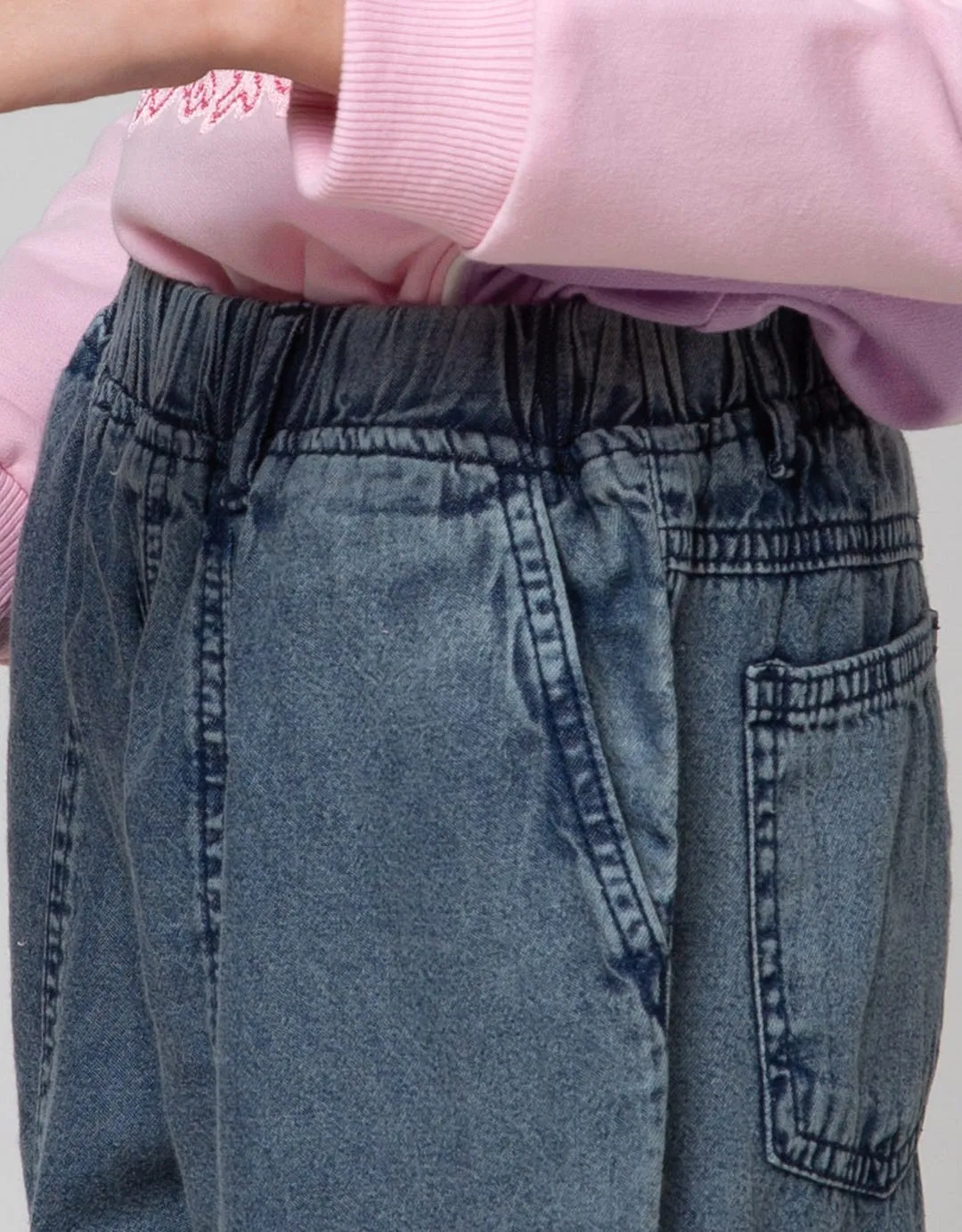 Aero Denim Long Pants Kantong Kargo Washing Acid