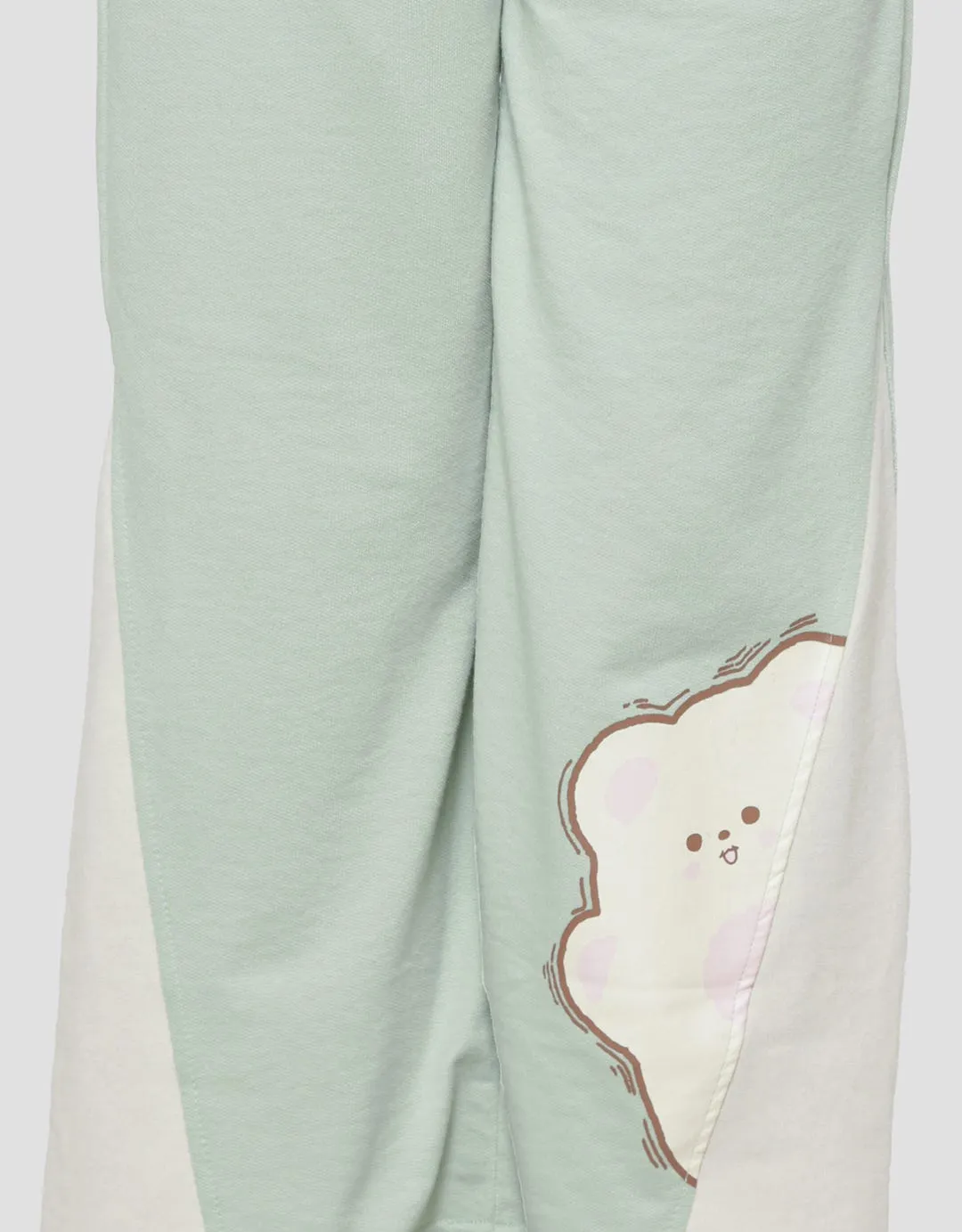 Aero Long Pants Knit Wide Leg Big Fur Bear Kiri Anak Perempuan