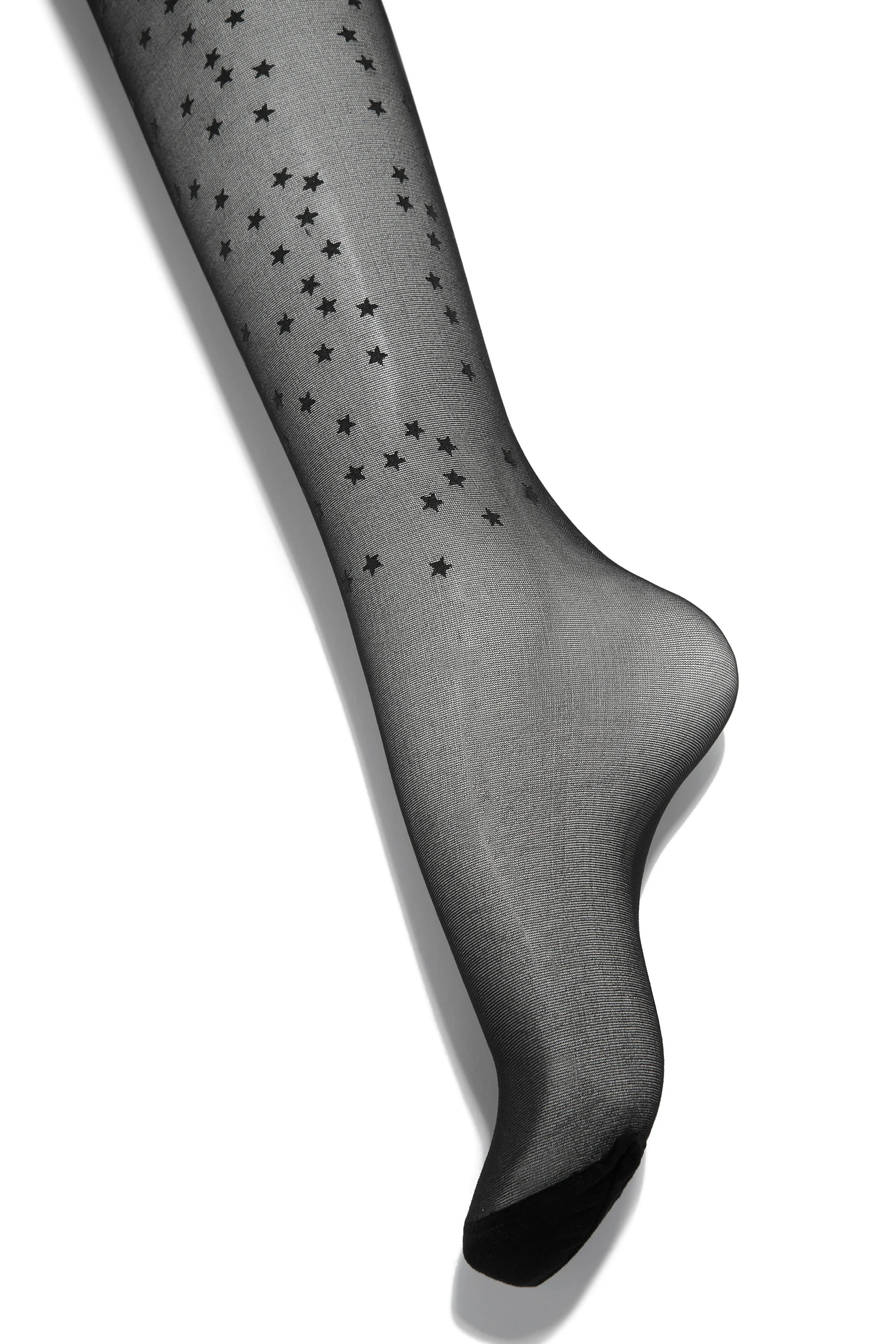 All The Stars Embroidered Mesh Tights - Black