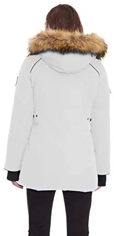 Alpine North Womens Vegan Down Parka Jacket with Faux Fur