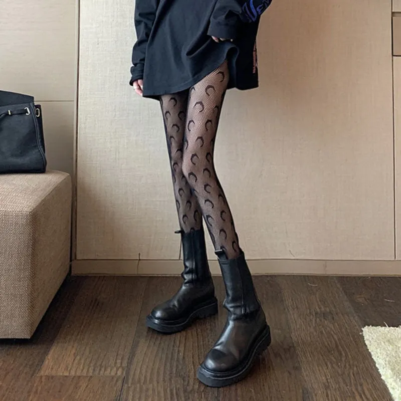 Amozae  Women Fishnet Stockings Japanese Style Girl Tights   Lingerie Female Mesh Tight Socks Sheer Pantyhose Fish Net Stockings