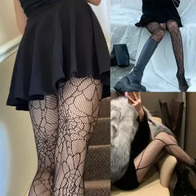 Amozae  Women Fishnet Stockings Japanese Style Girl Tights   Lingerie Female Mesh Tight Socks Sheer Pantyhose Fish Net Stockings