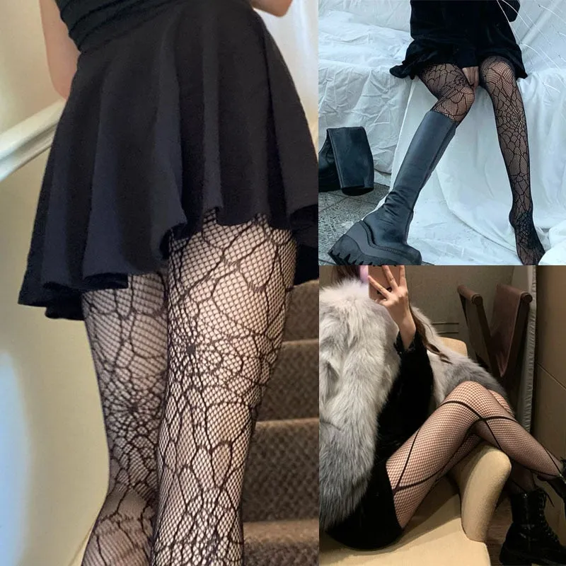 Amozae  Women Fishnet Stockings Japanese Style Girl Tights   Lingerie Female Mesh Tight Socks Sheer Pantyhose Fish Net Stockings