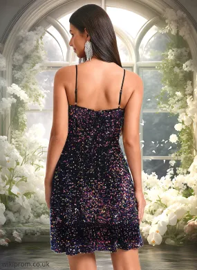 Ansley Bodycon Straight Short Sequin Homecoming Dress SWKP0025685