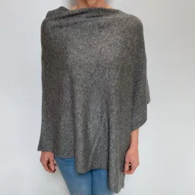 Ash Grey Cashmere Poncho One Size