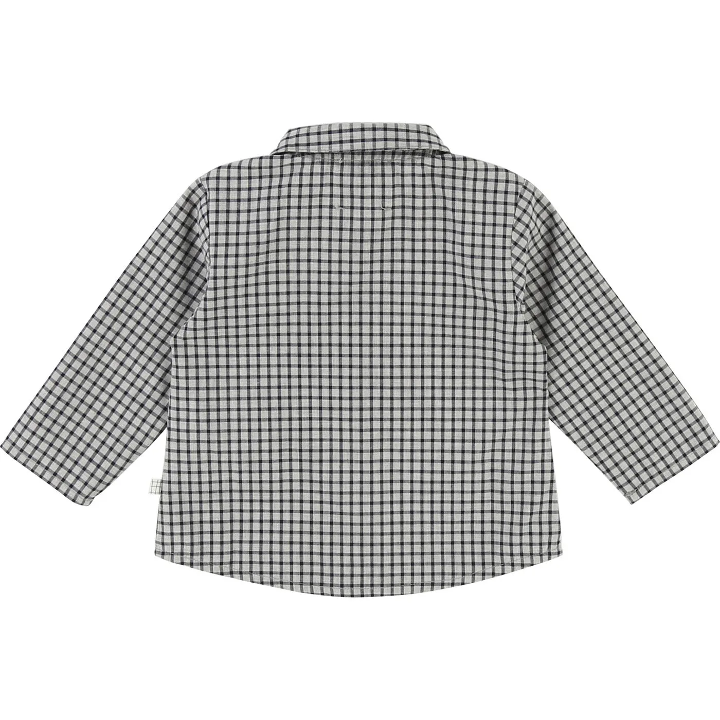 Baby Boy Poplin Button Down Shirt with Check Pattern