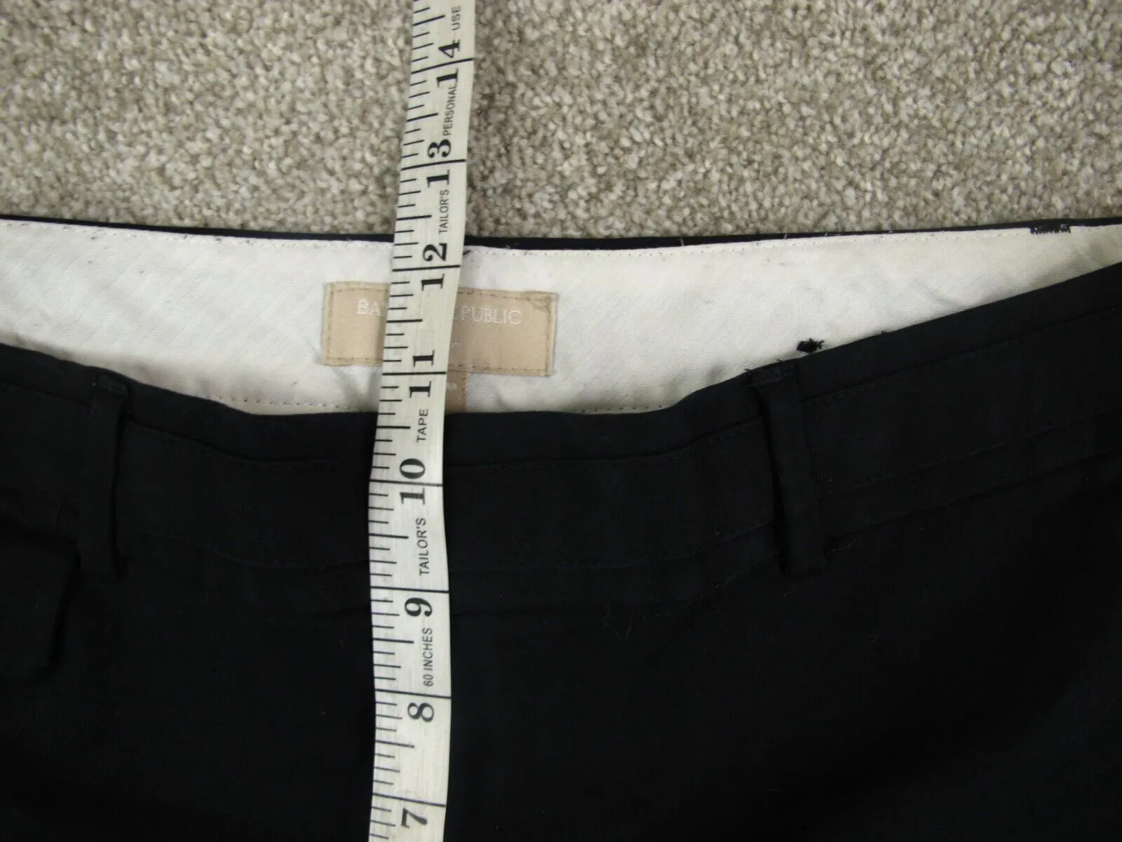 Banana Republic Womens Chino Pant Ryan Fit Mid Rise Pockets Black Size 12