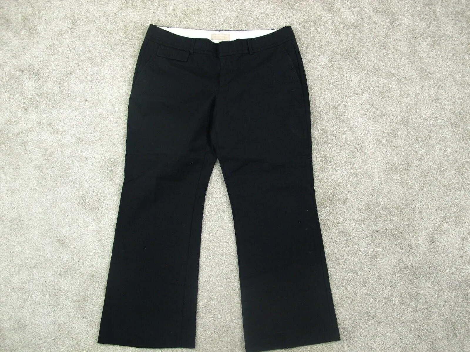 Banana Republic Womens Chino Pant Ryan Fit Mid Rise Pockets Black Size 12