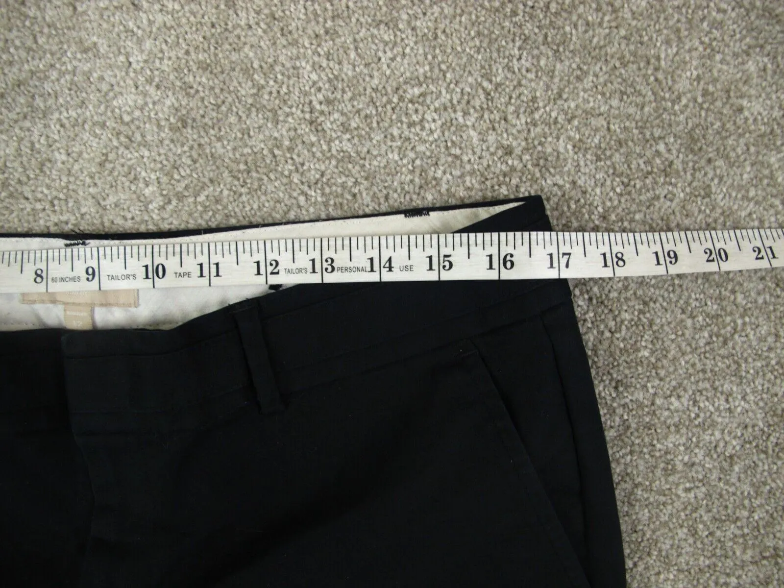 Banana Republic Womens Chino Pant Ryan Fit Mid Rise Pockets Black Size 12
