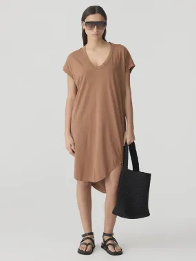 Bassike Boxy T-Shirt Dress with Tail II in Argan