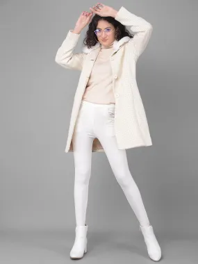 Beige Checked Overcoat
