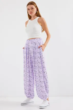 BGD Women Patterned Harem Pants - Lilac - Avondale