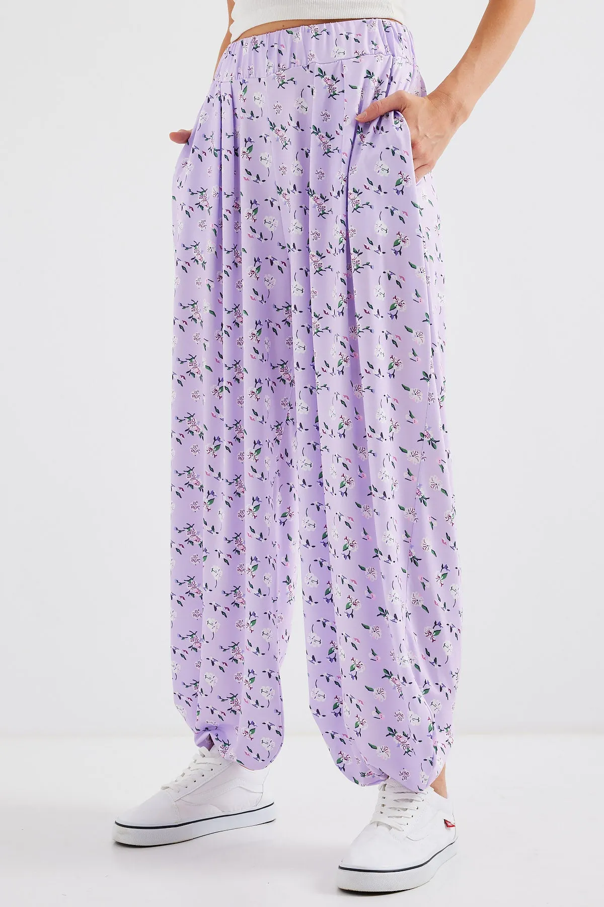 BGD Women Patterned Harem Pants - Lilac - Avondale