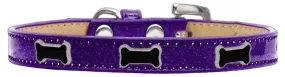 Black Bone Widget Dog Collar Purple Ice Cream Size 20
