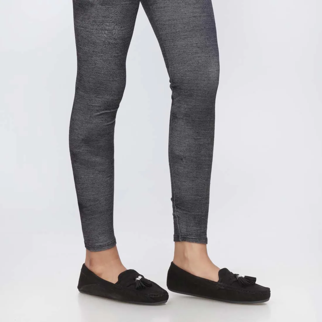 Black Plain Terry Tights PW3613