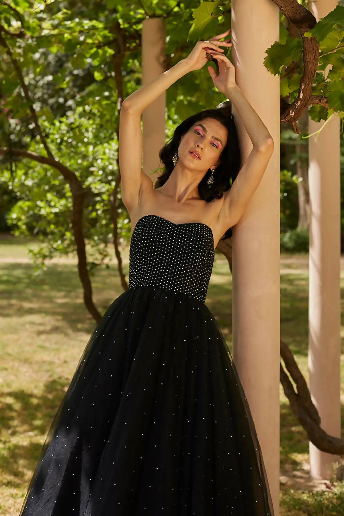 Black Tulle Corset Gown & Cape