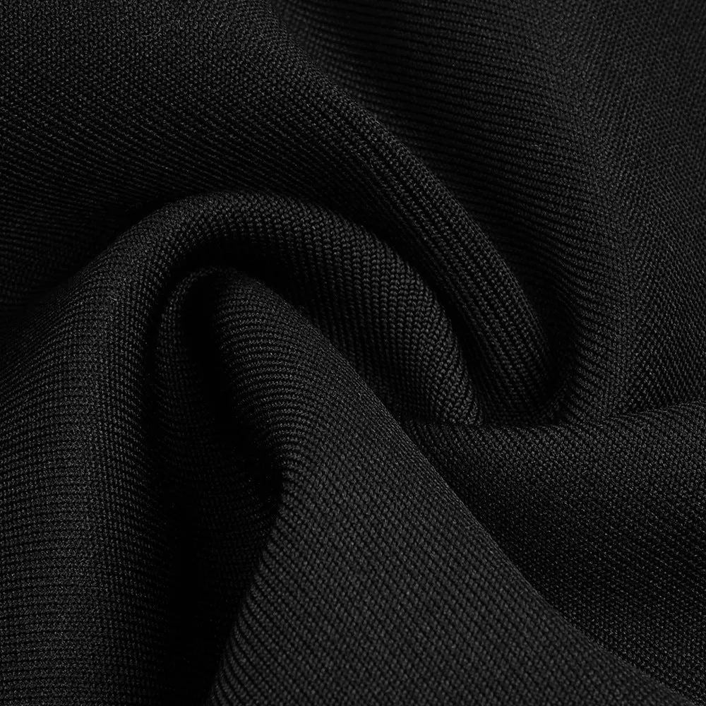 Black White Folding Strapless Backless Formal Dress
