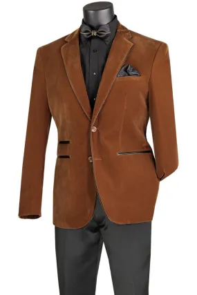 Bourbon Slim Fit Velvet Sport Coat Single Breasted 2 buttons