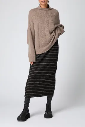 Broken Stripe Skirt - Black