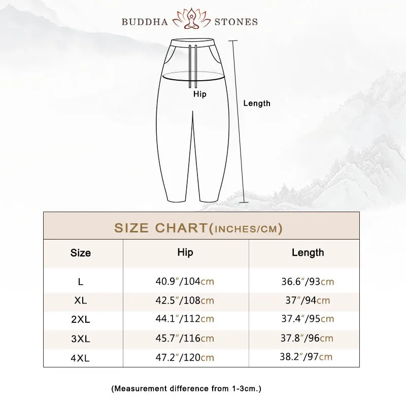 Buddha Stones Plain Cotton Yoga Gym Women's Pants