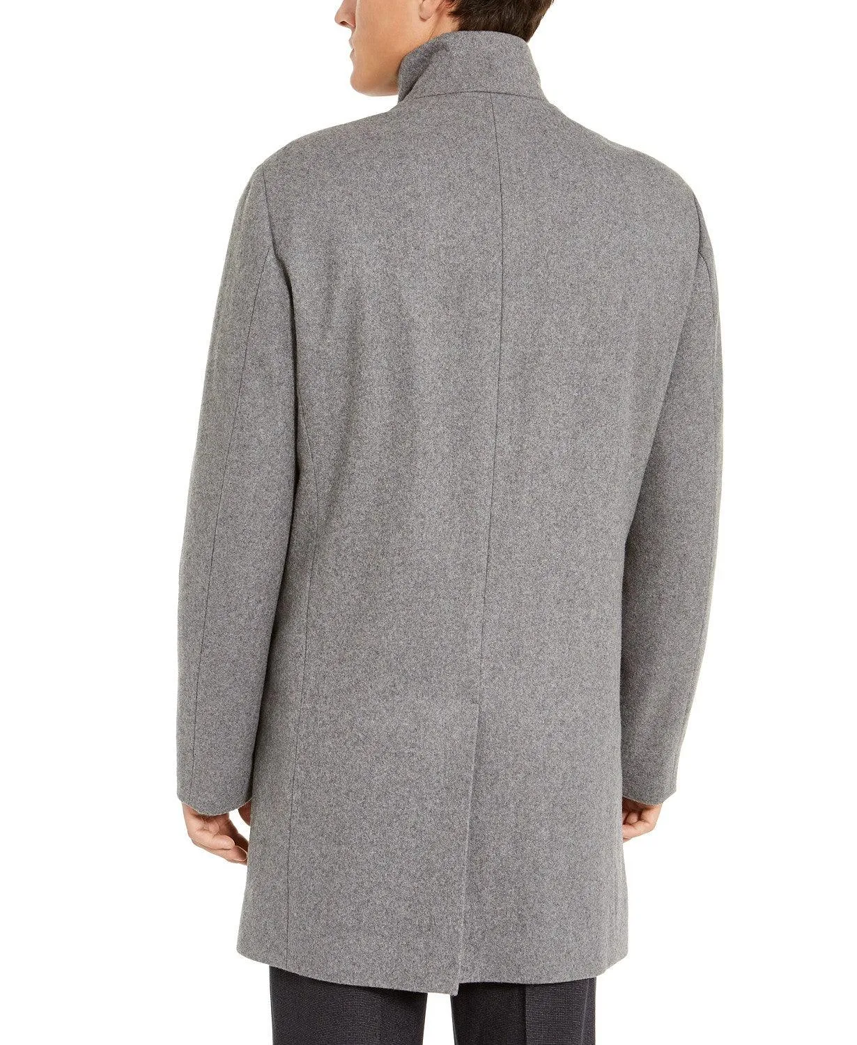 Calvin Klein Mens Slim fit Overcoat Coat 46 R Grey Solid
