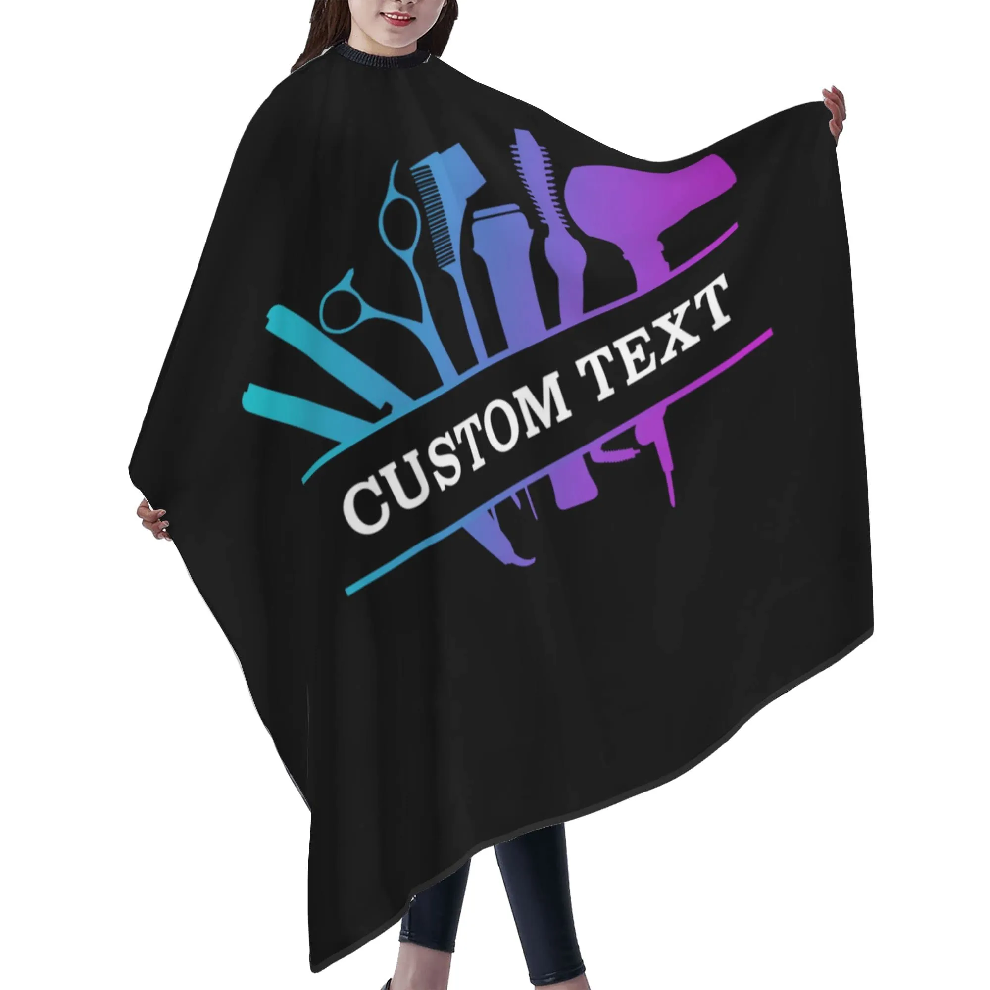 Carwayii Custom Barber Cape for Men Women Customized Salon Cape Personalized Hair Cutting Cape Professional Hairdressing Apron for Hair Styling 55''X66''