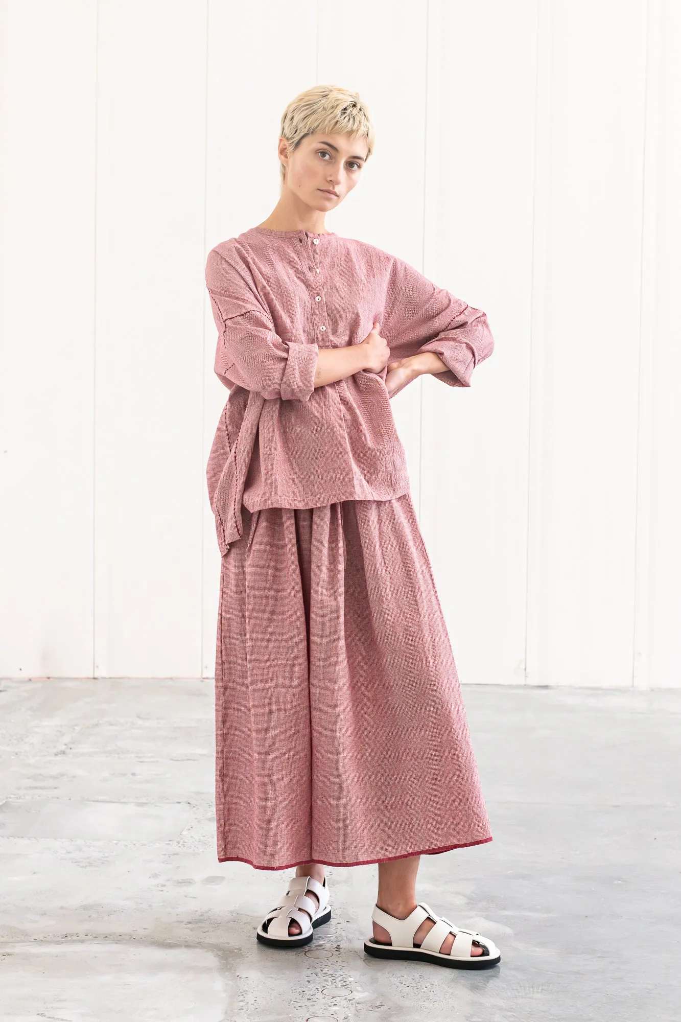 Checked cotton skirt