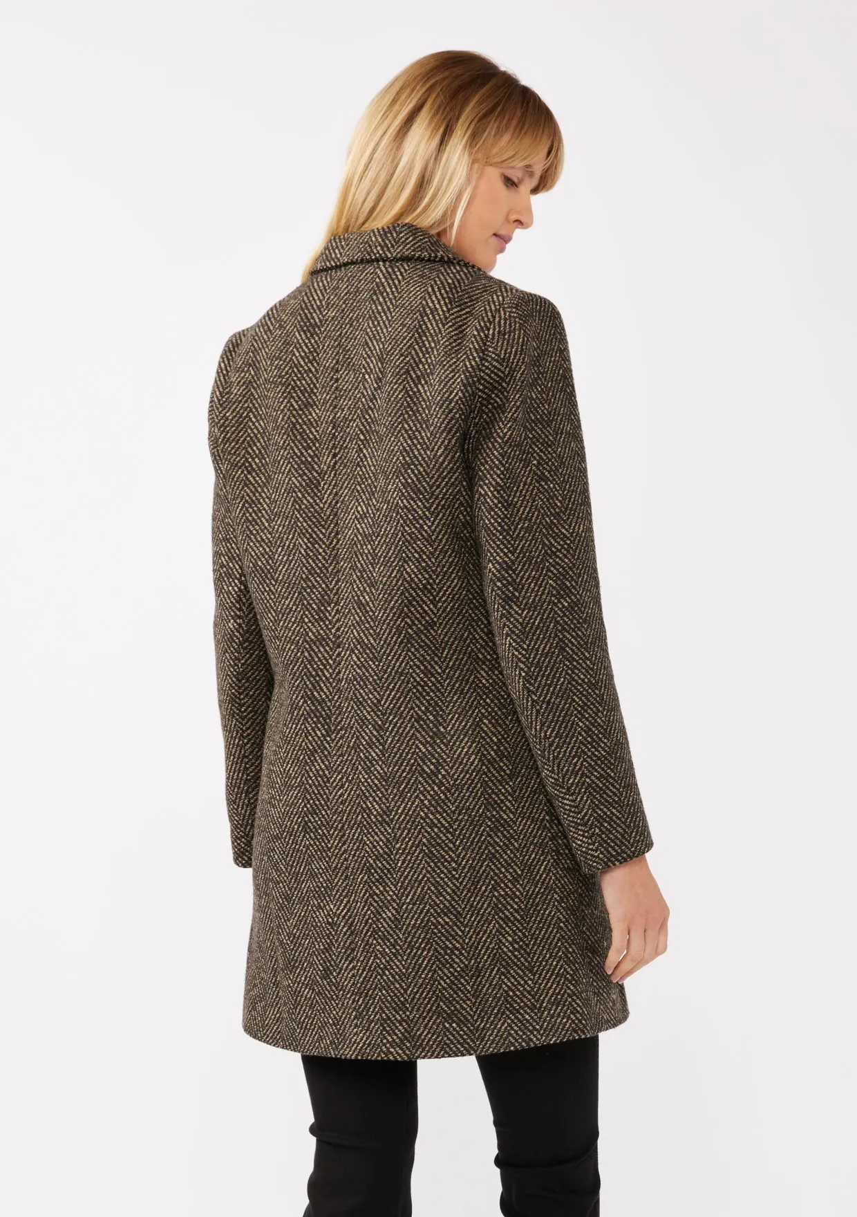 Chevron Coat with Side Pockets