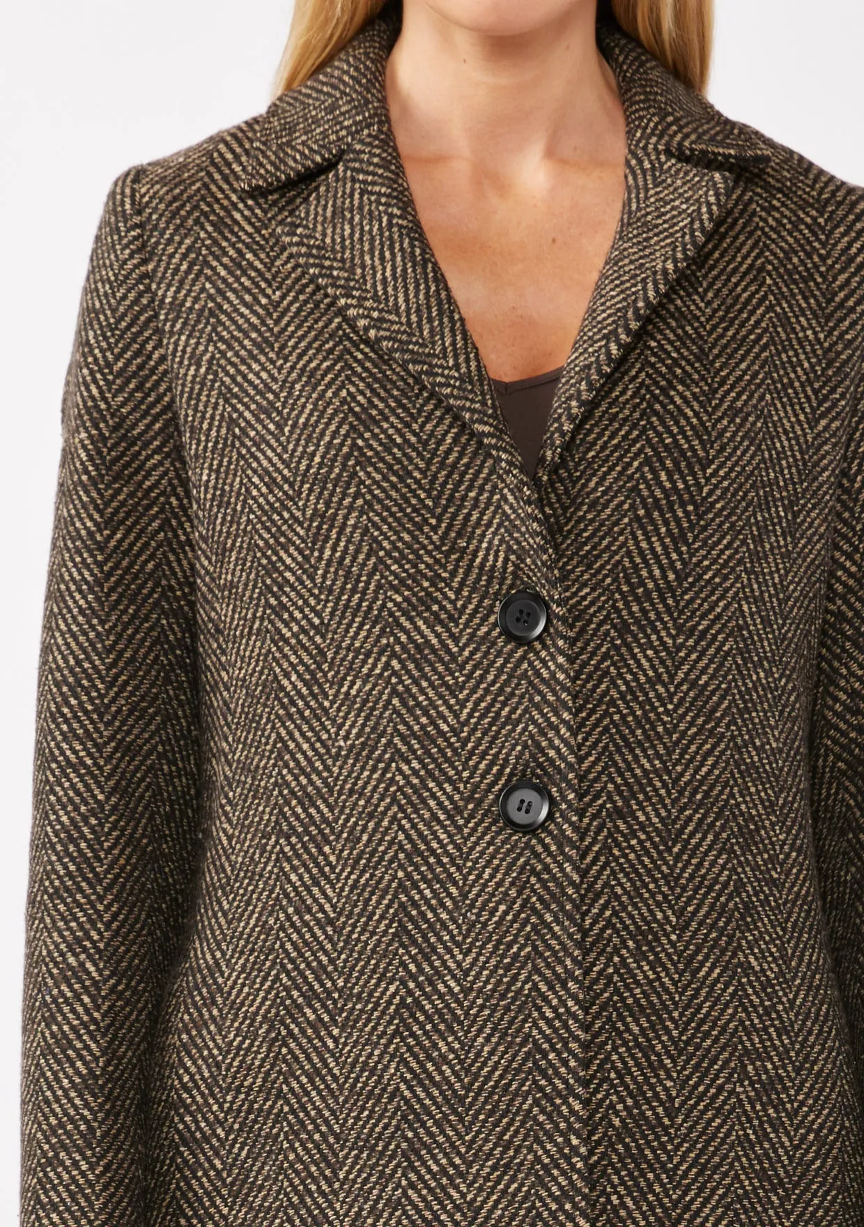 Chevron Coat with Side Pockets