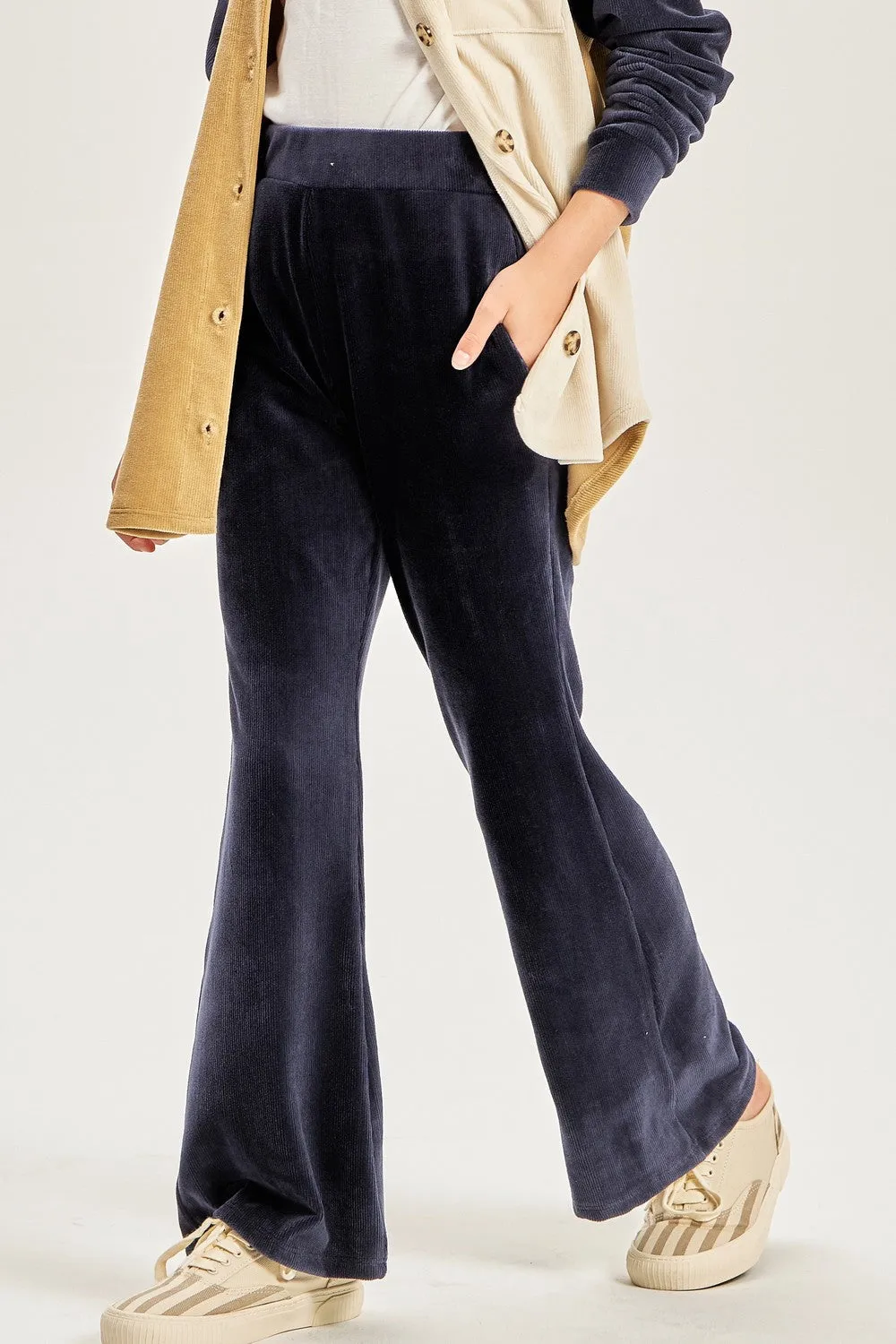 Corduroy Flare Pants - Navy