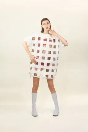 Courreges Large White Cage Draw String Coat