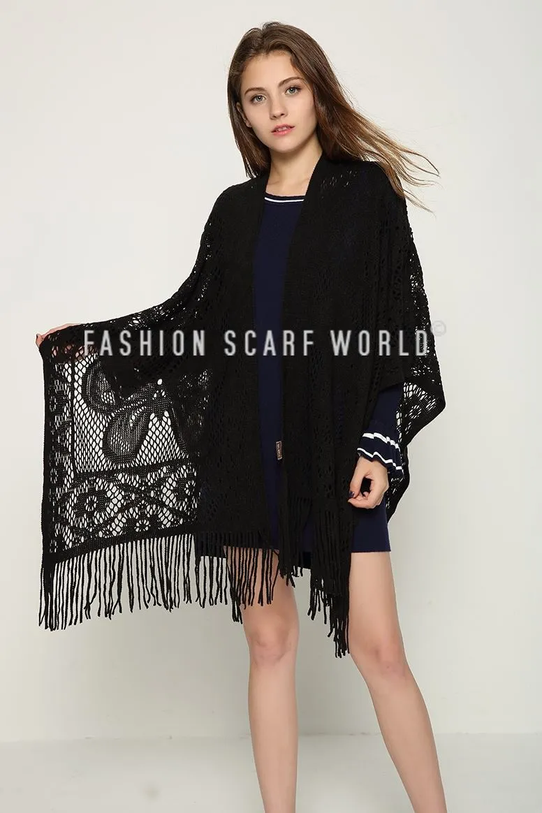 Crochet Floral Pattern Poncho