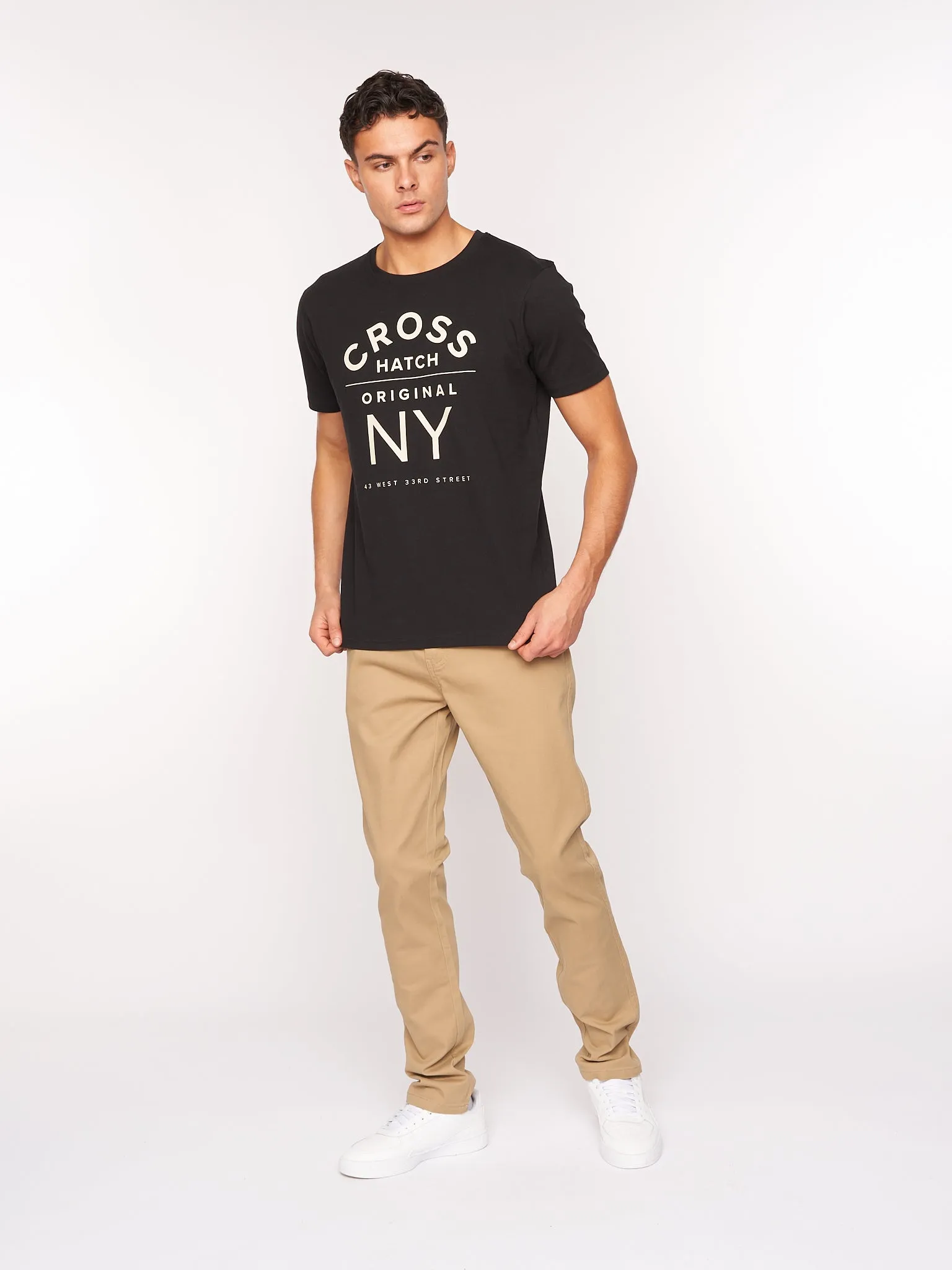 Crosshatch Mens Roysden Chinos Sand