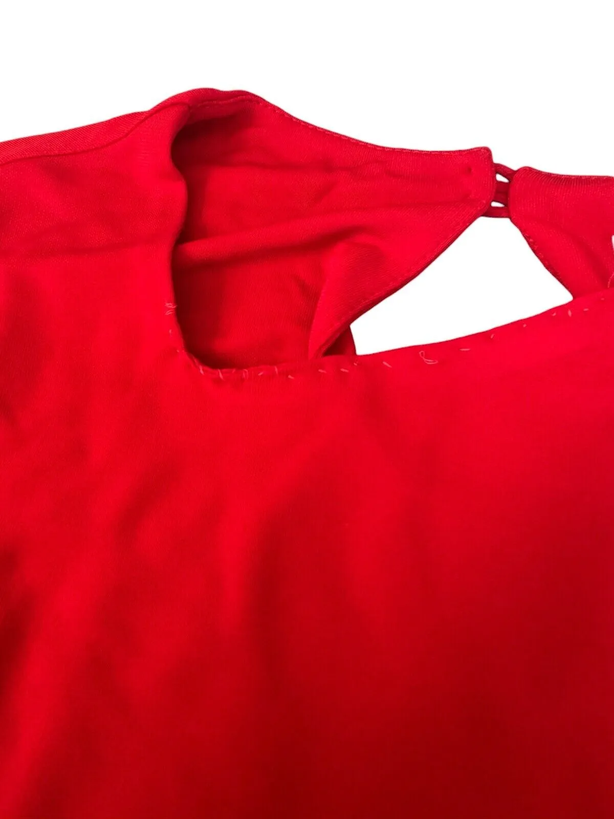 CUE Scarlet One Shoulder Dress | Red, Stretch Jersey, Sz 8, Gathered, Maxi/Midi