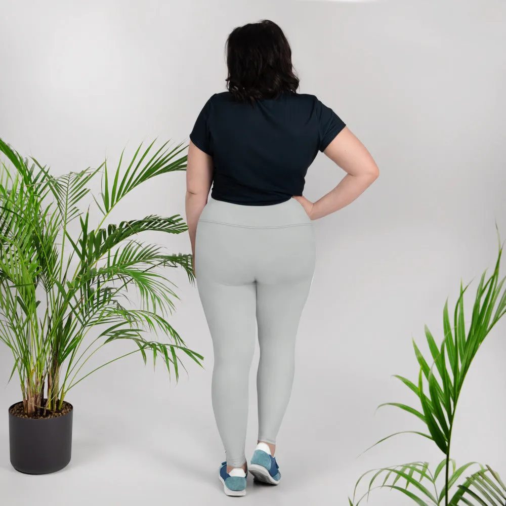 Curve Couture: Women's Plus Size Solid Color Yoga Leggings - Smoke