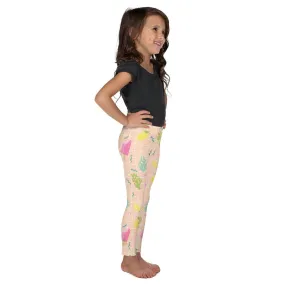 Cute Nude Modern Girl's Tights, Color Ice-cream Cactus Lemon Printed Best Kid's Leggings- Made in USA/EU
