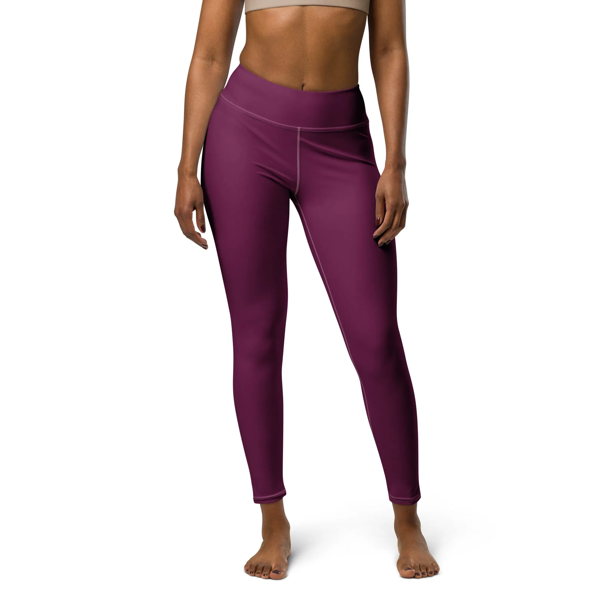 Daily Essentials: Women's Solid Color Workout Yoga Pants - Tyrian Purple