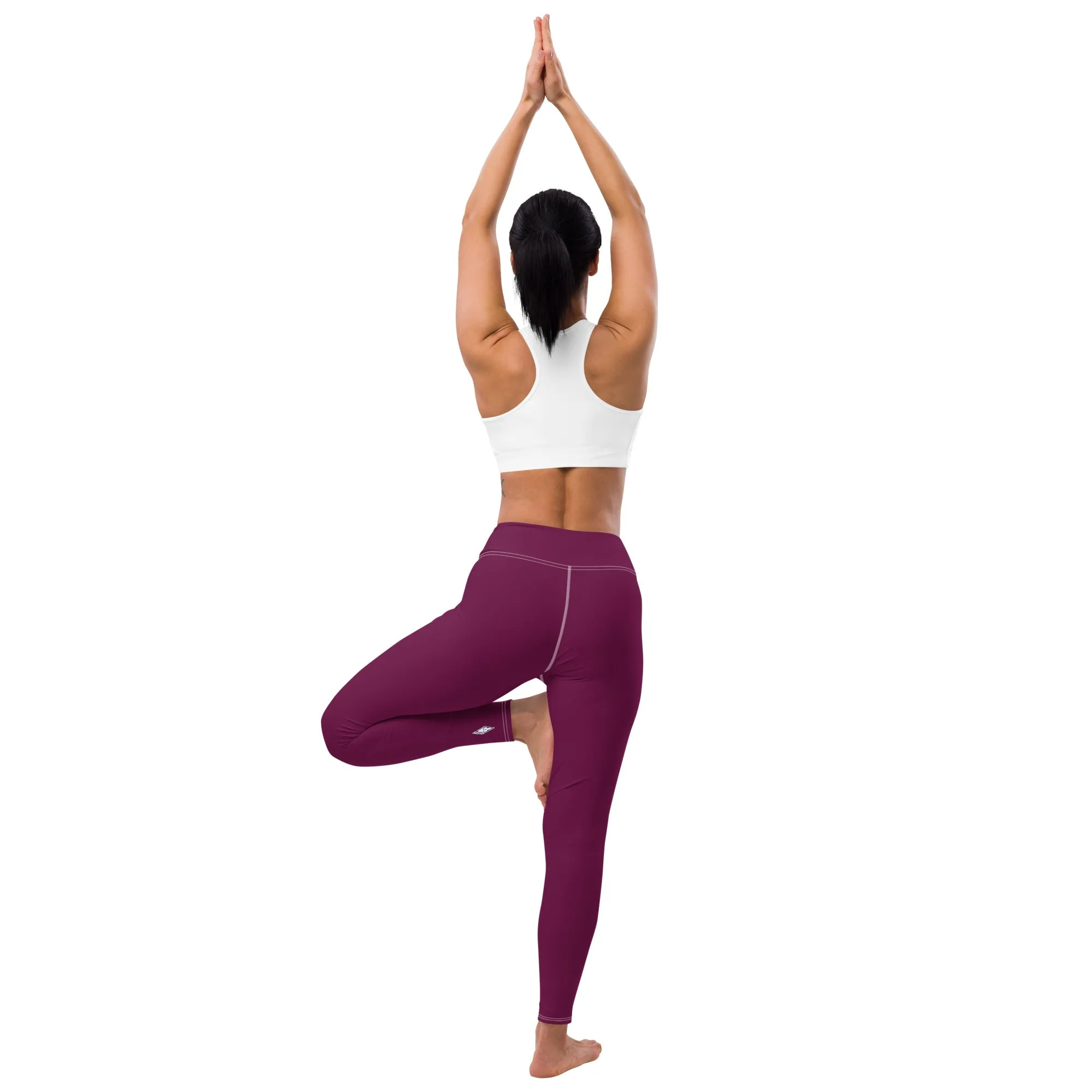 Daily Essentials: Women's Solid Color Workout Yoga Pants - Tyrian Purple