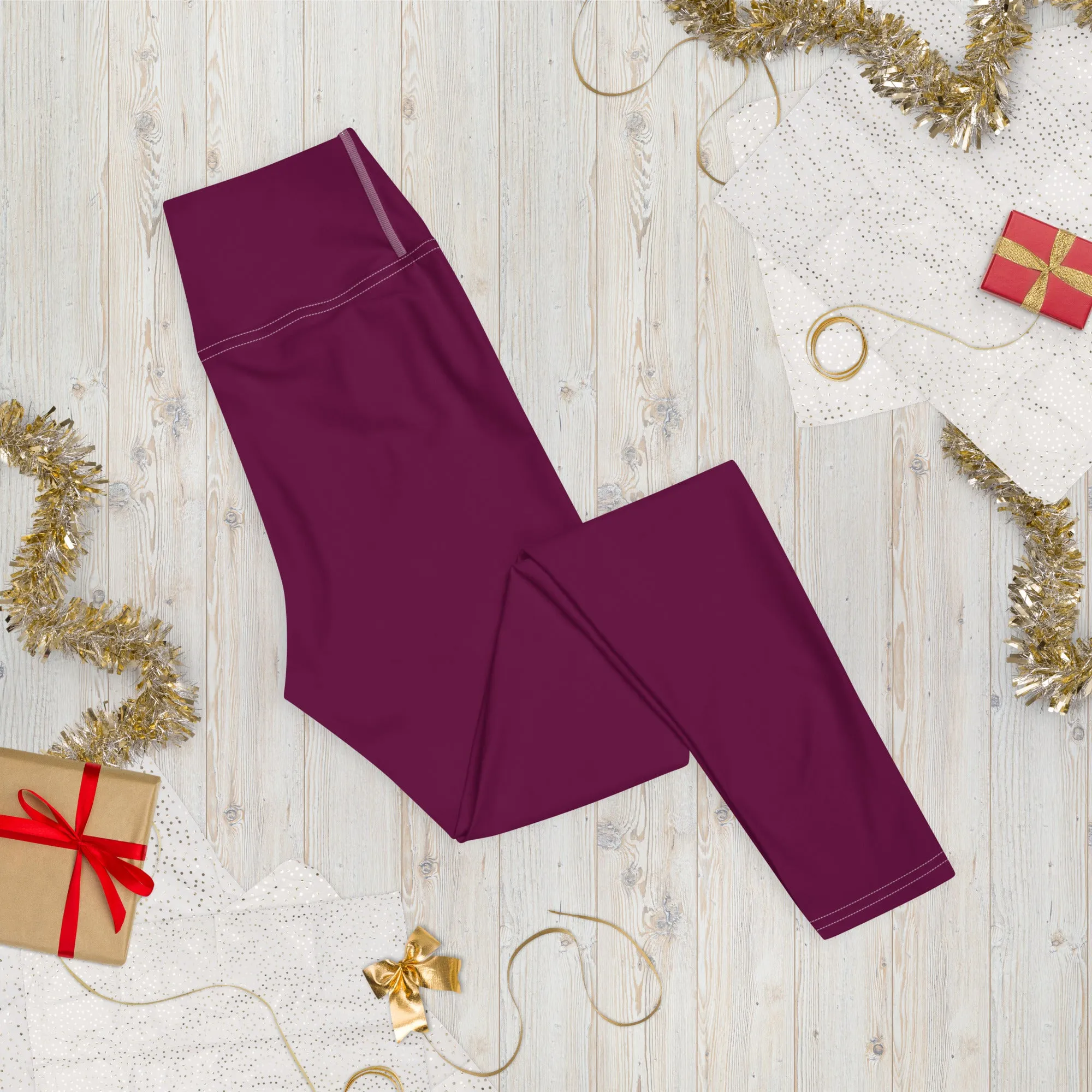 Daily Essentials: Women's Solid Color Workout Yoga Pants - Tyrian Purple